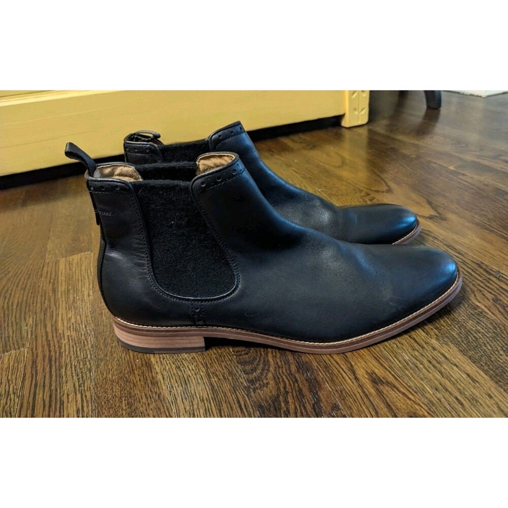 Johnston & Murphy Calder 175th Anniversary Black Leather Chelsea Boot Size 13
